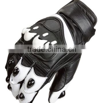 Two White Fingers leather made motorcycle motorbike gloves