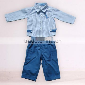 100%Cotton children clothes Striped shirt+ long pants for Boy's 2 pcs wholesale kids clothes