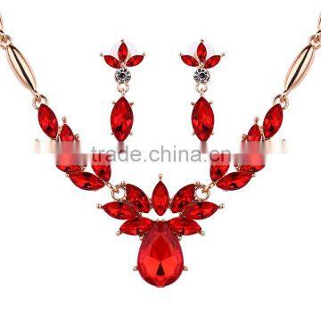 Wholesale Latest Design Fashion Necklaces Women Luxury Statement Diamond Jewelry Set SKJT0567