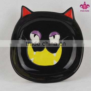 Ceramic Black Cat Bowl for Halloween