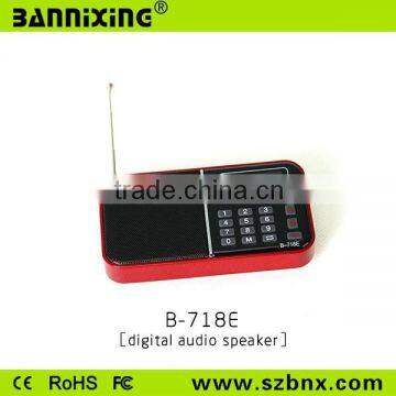 B-718E TF card FM radio mp3 player with built in speaker