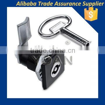 Tubular mortise cabinet cam lock with bend locking plate