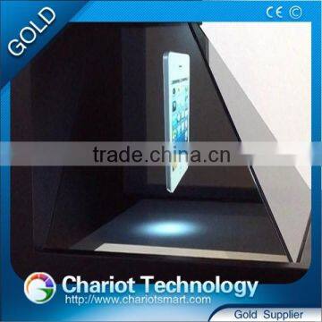 Hot! 10.4 inch 3d hologram advertising pyramid equipment with chape price on sale.