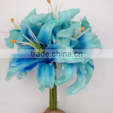 High quality artificial lily bouquet cheap wholesale pu lily flowers