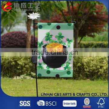 Four Color Printing Garden Flags With Matel Stand