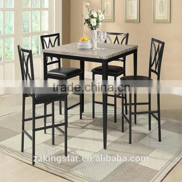 2016 Hot Sale New Fashion Designs For Home Use Metal Dining Table Set