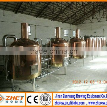 600L hotel red copper beer making equipment plants