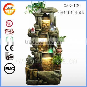 2017 popular three layer polyresin water fountain with LED