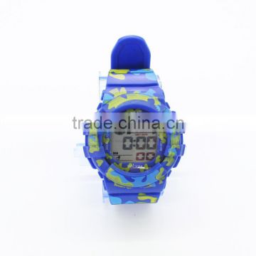 Blue water resistant camouflage watch