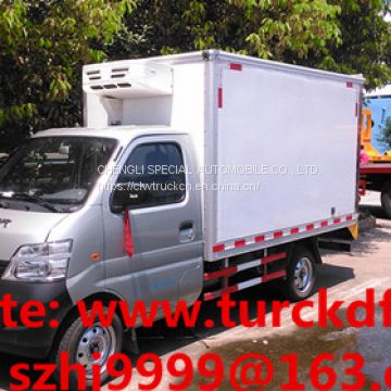 HOT SALE! cheaper price Chang'an 4*2 LHD gasoline mini refrigerated van truck,