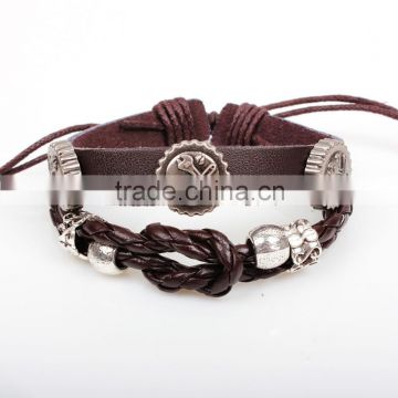 Hot Sale Fashion Handmade Leather Charm Bracelet Wholesale