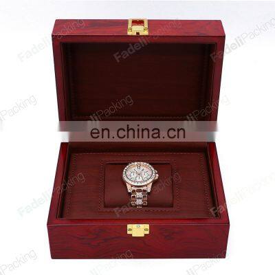 2021 hot selling design high quality watch box customize logo red wooden watch packaging box storage box
