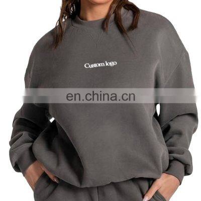 Wholesale Gym Sweat Shirts Women Crew Neck Sweat Shirt