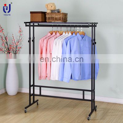 Heavy duty mobile portable clothes rail rack with wheels