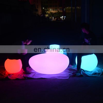 led magic ball light /waterproof rechargeable 16 color changing outdoor led stone shape solar garden lights balls white