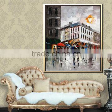 simple abstract city scenery canvas oil painting (Buy Directly) YB-146