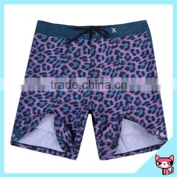 Purple leopard funny board shorts