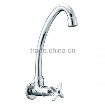 High Quality Kitchen Sink Brass Cold Tap, Polish and Chrome Finish, Wall Mounted