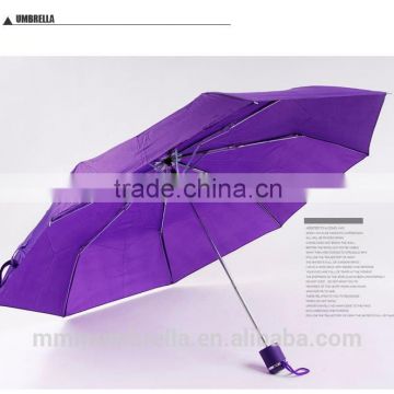 2015 HOT purple handle mini 3 foldable cheap promotional umbrellas