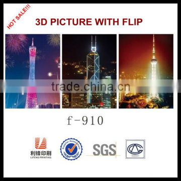 Custom 3D pictures with flip effect of Famous Buildings No. 1 Morden Art in China
