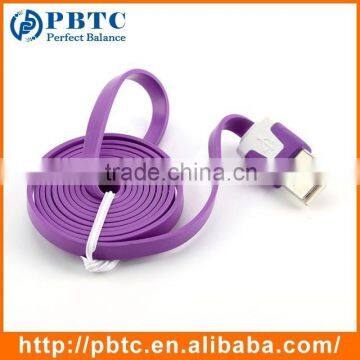 2015 Fashion 1M Purple Noodle Flat Usb Cable Charger