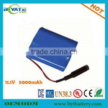new rechargeable 5000mah 11.1v lithium polymer battery for Medicial Device