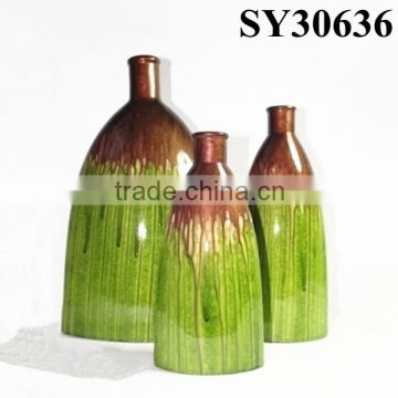 Green ceramic large outdoor vases