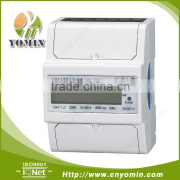 ISO 9001 Factory LCD display Single Phase Electronic Energy Meter, Din Rail Kwh Energy Meter / Two Wire Active Enegy Meter