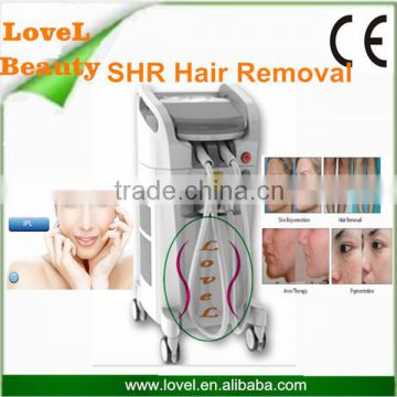 Pain Free New & Hot-sale Vertical Hair Removal Wrinke Face Lifting Removal SHR+IPL Beauty Device With Medical CE 2.6MHZ