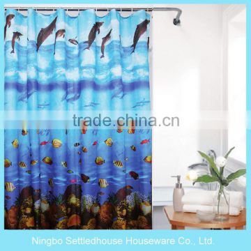 Home Goods Eco Friendly Free Sample Ocean PEVA Shower Curtain