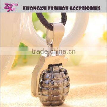 custom new fashion custom stainless steel affection antitank grenade bomb pendant necklace