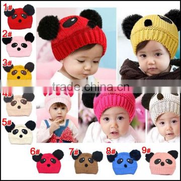 Top Quality Baby Hats For Kids With Raccoon Fur Balls Knitted Baby Kids Hats                        
                                                Quality Choice