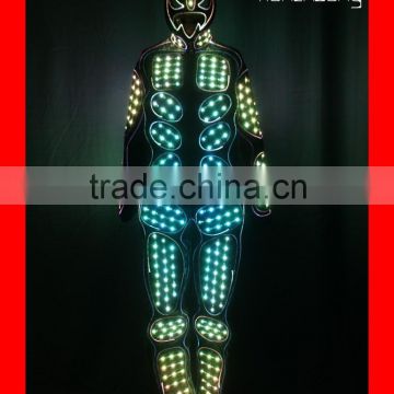 Programmed Full color Fiber optic and LED costume with mask