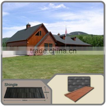 color steel panel with stone coated metal roofing sheets/low stone coated metal roof price/easy cost saving metal roof repair