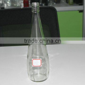 Clear round glass water bottles screw top