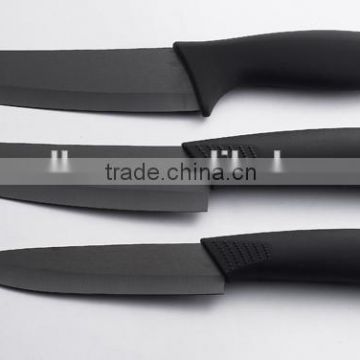4"+5" Black Ceramic Kitchen Knife with satin finish blade
