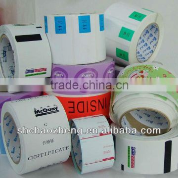 Custom made roll adhesive blank price paper label with logo