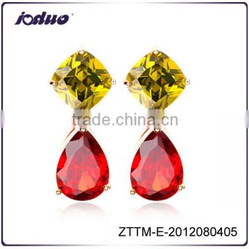 2016 Luxury Women Candy Color Zircon Drop Charm Pendant Earrings Wholesale ZTTM-E-2012080405