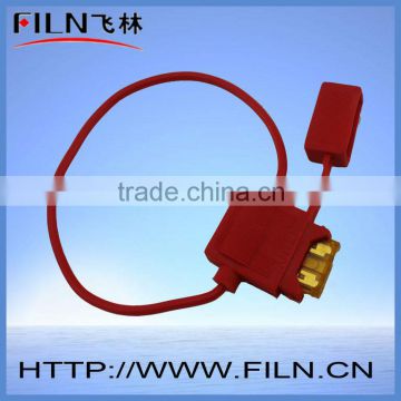 black waterproof battery fuse holder with 20cm AWG18 wire and fuse