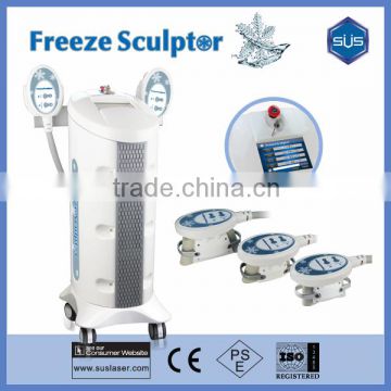 2 Cryo Handle Fat Freeze Cryo LED Vacuum Slimming device for salon