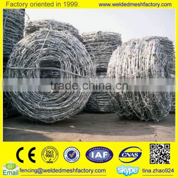 Double twist galvanized barbed wire and zinc coated barbed wire