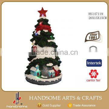 Resin Christmas Figurines Resin Led Light Christmas Tree Decoration