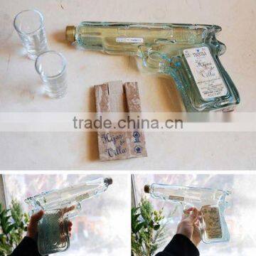 gun glass water bottle/glass wine bottle
