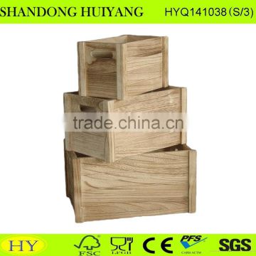 customized shabby chic wooden crate with carved handle