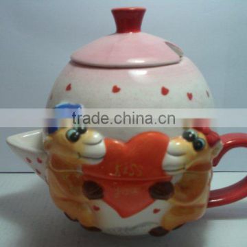 ceramic teapot with cup