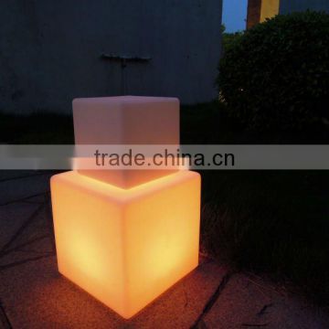 Rechargable colorful warterproof modern outdoor platic furniture led cube chair