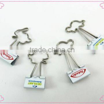 The turtle rabbit shapes metal binder clips with LOGO printing for promotion