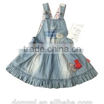 girl blue demin dress with print