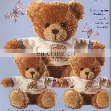 Feel good fur ends teddy bear with t-shirt fashion plush toy