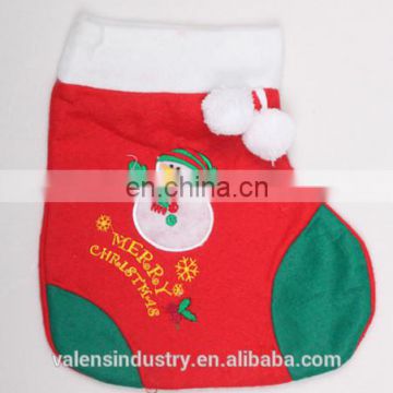 Bulk Handmade Non woven Fabric Snowman Mini Santa Claus Christmas Stocking Shaped Christmas Candy gift bag